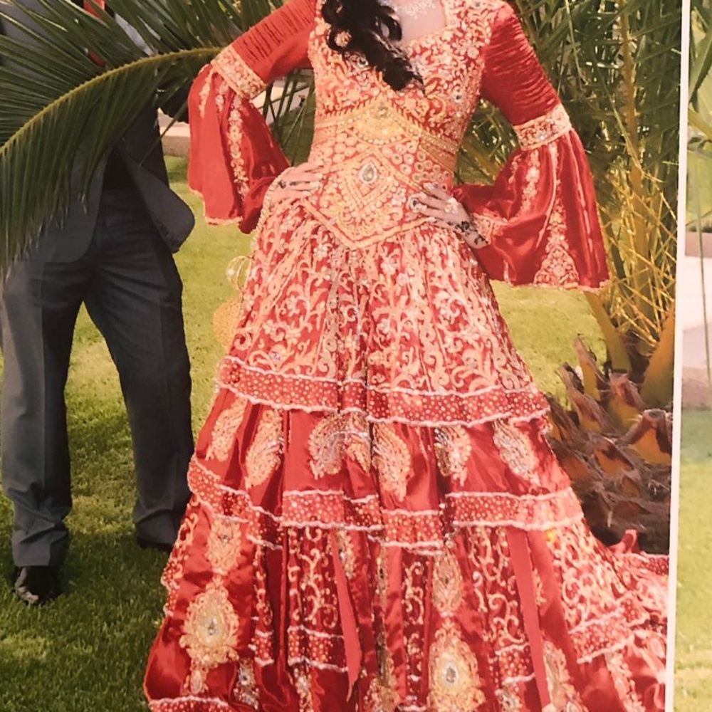 Red ball gown - heavy work